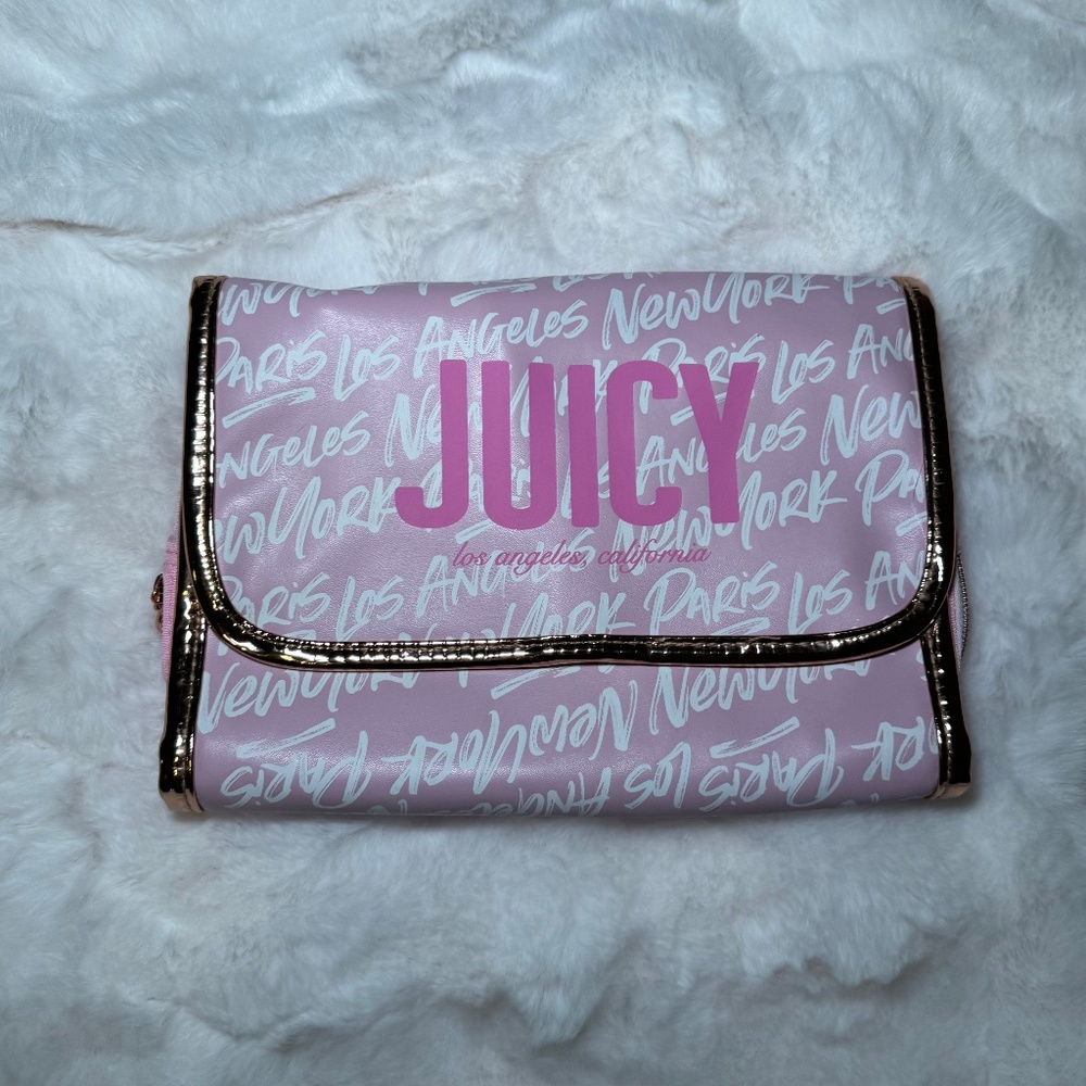 Brand New Pink Juicy Couture Travel Make Up Cosmetics Bag
